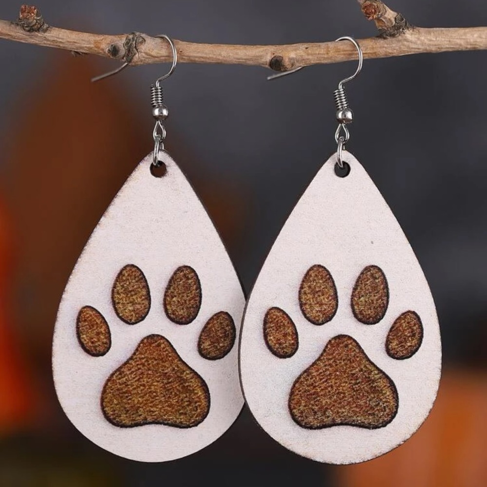 🐾 Awesome Large Water Drop Paws Drop Earrings 🐾